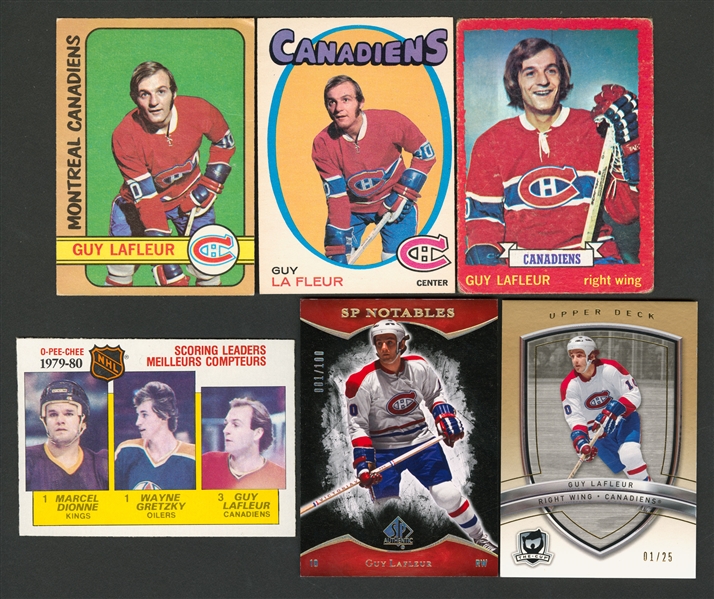 Guy Lafleur Vintage and Modern Hockey Cards (170+) Including 1971-72 O-Pee-Chee Rookie Card 