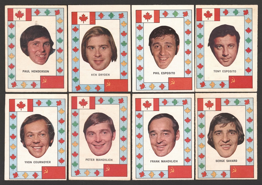 1972-73 O-Pee-Chee Hockey Team Canada Complete Set of 28 Plus 1972 and 1974 Canada-Russia Series Memorabilia