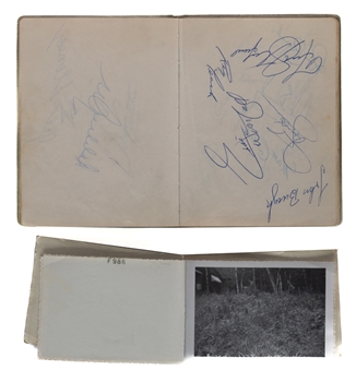 Tom Johnsons Circa 1970-71 Boston Bruins Autograph Booklet Inc. Orr, Esposito, Bucyk, Cheevers and Others Plus Photos from His Personal Collection with LOA