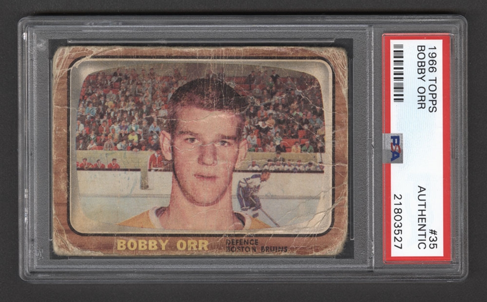 1966-67 Topps Hockey Card #35 HOFer Bobby Orr Rookie - Graded PSA Authentic