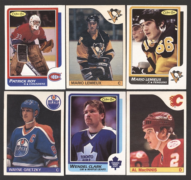1985-86 and 1986-87 O-Pee-Chee Hockey Complete 264-Card Sets - Mario Lemieux and Patrick Roy Rookie Cards