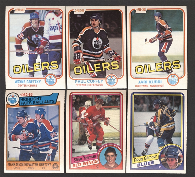 1981-82, 1983-84 and 1984-85 O-Pee-Chee Hockey Complete Sets - Kurri, Coffey, Anderson, Savard, Lindbergh, Neely, Stevens, Nicholls, Carbonneau, Naslund, Yzerman, Gilmour and Chelios Rookie Cards