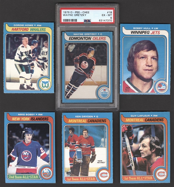 1979-80 O-Pee-Chee Hockey Complete 396-Card Set Including Graded PSA 6 Wayne Gretzky Rookie Card
