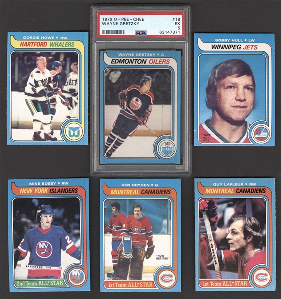 1979-80 O-Pee-Chee Hockey Complete 396-Card Set Including Graded PSA 5 Wayne Gretzky Rookie Card