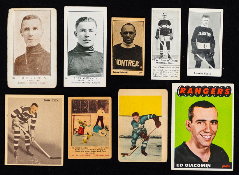 Vintage and Modern Hockey Card Collection (200+) Including Pre-War and Original Six Era Cards