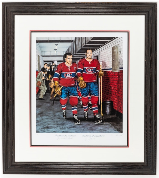 Maurice Richard and Jean Beliveau Signed "Tradition of Excellence" Daniel Parry Limited-Edition Framed Lithograph #148/999 with COA (31" x 34")