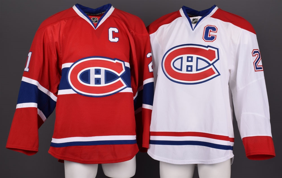 Brian Giontas 2010-11 Montreal Canadiens Game-Worn Home and Game-Issued Away Captains Jerseys with Team LOAs