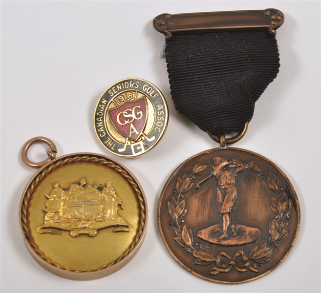 Richard R. "Dickie" Boons Race and Golf Medals Plus CSGA Golf Pin