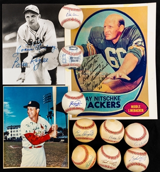 Ted Lindsays Baseball Autograph Collection (12 Pieces) Including Single-Signed Baseballs of Enos Slaughter, Gaylord Perry, Dick Allen and Fergie Jenkins with Family LOA 