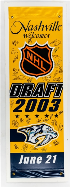 Nashville Predators 2003 NHL Draft Banner Signed by All 30 First-Round Draft Picks with Team COA (23" x 66") 