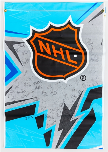 Large 1999 NHL All-Star Game Banner Signed by 48 including Wayne Gretzky (31” x 90”)