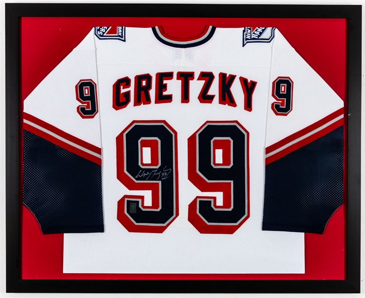 Wayne Gretzky Signed New York Rangers Framed Jersey with WGA COA (35" x 43")