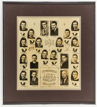 Ted Lindsays 1943-44 OHA St. Michaels Majors College Hockey Team Photos (2) Featuring Ted Lindsay with Family LOA 