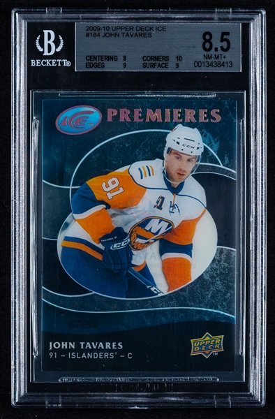 2009-10 Upper Deck Ice Premieres Hockey Card #184 John Tavares Rookie (67/99) - Graded Beckett 8.5