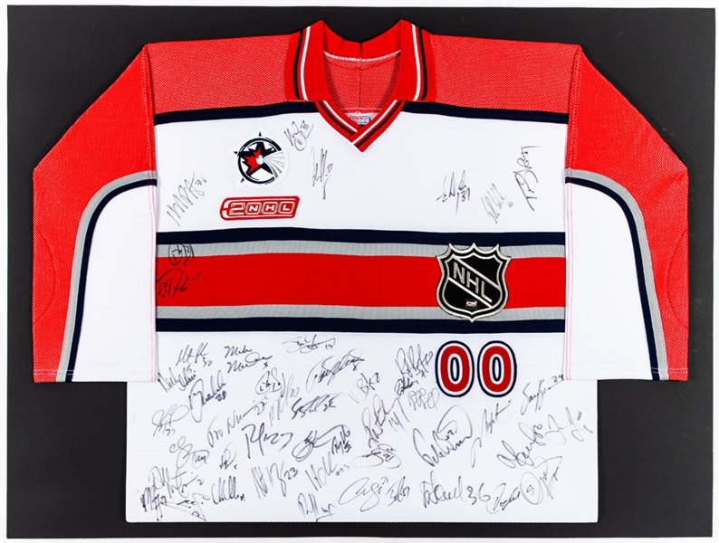 2000 NHL All-Star Game Multi-Signed Matted Pro Jersey with COA 