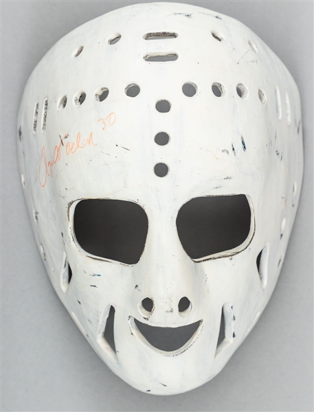Rogie Vachon Signed Fiberglass Replica Goalie Mask with Classic Auctions LOA 