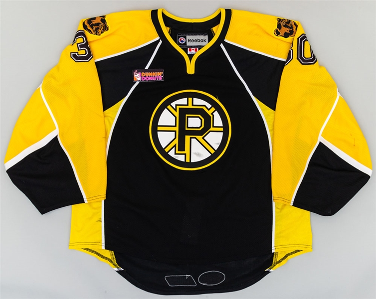 Matt Daltons 2009-10 (Reg. Season) / Jared DeMichiel (2011 Pre-Season) AHL Providence Bruins Game-Worn Jersey with Team COA