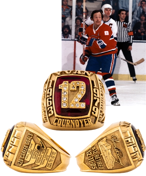 Spectacular Yvan Cournoyer Montreal Canadiens 10K Gold and Diamond Limited-Edition Career Tribute Ring with His Signed LOA 