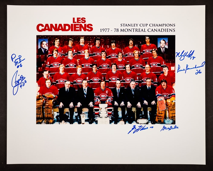 Montreal Canadiens 1977-78 Stanley Cup Champions Team-Signed Photo by 15 with LOA (12” x 15”)