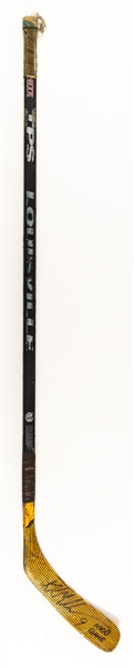 Kirk Mullers 1997-98 Florida Panthers "1000th NHL Game" Signed Louisville TPS Game-Used Stick 