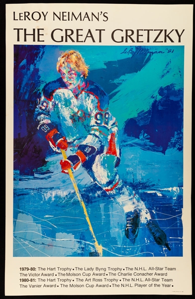 Vintage 1981 LeRoy Neiman "The Great Gretzky" Poster Collection of 7