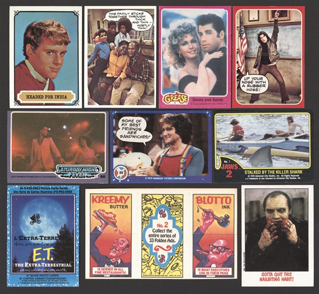 Huge Non-Sport Card Sets/Near Sets/Extras Collection Including 1975 Good Times, 1976 Grease, 1976 Welcome Back Kotter, 1978 Mork & Mindy, 1978 Jaws II and Many Others - Includes Packs