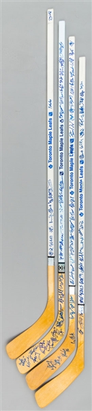 Toronto Maple Leafs Circa 2006 Alumni-Signed Sticks (2), 1999-2000 Team-Signed Stick and Circa 2001-02 Multi-Signed Stick 