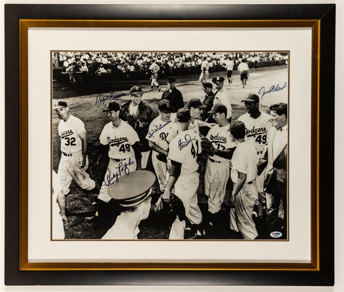 Brooklyn Dodgers 1952 Celebration Multi-Signed Framed Photo with PSA/DNA LOA (23 ½” x 27 ½”)