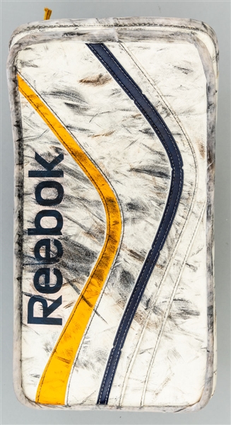 Carter Hutton’s Early-to-Mid-2010s Nashville Predators Practice-Worn Blocker – Photo-Matched! 