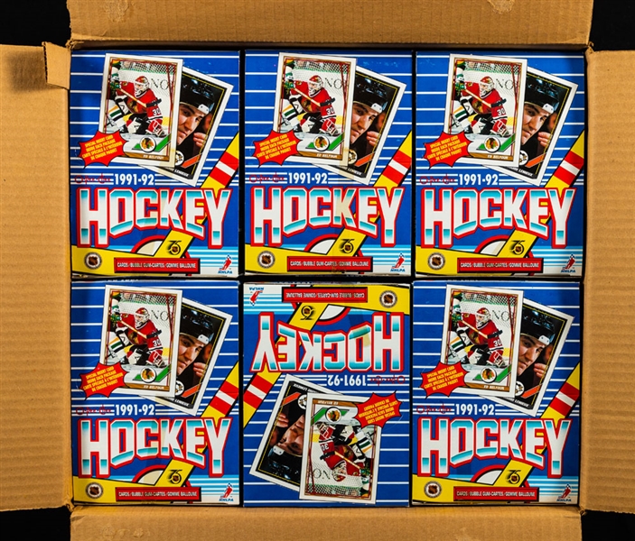 1991-92 O-Pee-Chee Hockey Case Containing 24 Unopened Boxes