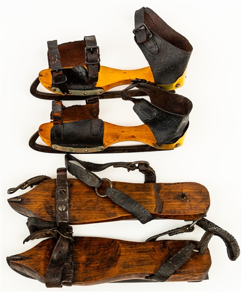 Large Antique 19th Century Blacksmith Ice Skates Plus 19th Century Children’s Skates 