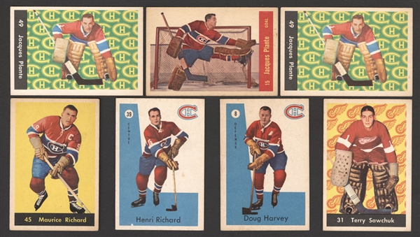 1957-58 to 1961-62 Parkhurst Hockey Card Collection (10) - Mostly Montreal Canadiens Cards Including Jacques Plante (3), Maurice Richard and Henri Richard (2)
