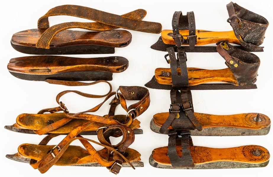 Antique 19th Century Ice Skate Collection of 4 Pairs including William Morse & Co. Models 