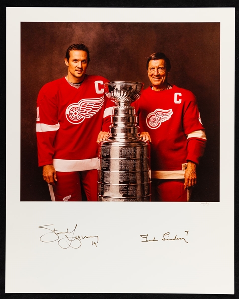 Ted Lindsay and Steve Yzerman Detroit Red Wings “Stanley Cup Captains” Signed Print with LOA – Proceeds to Benefit the Ted Lindsay Foundation (16” x 20”)
