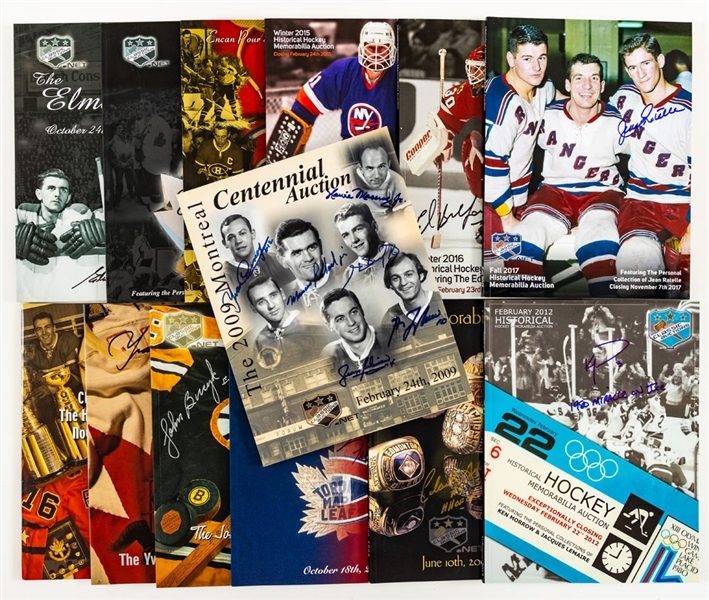 Classic Collectibles Past Auctions Catalog Collection of 13 Signed by Featured Players with LOA - Beliveau, Mahovlich, Ratelle, Cournoyer and Others 