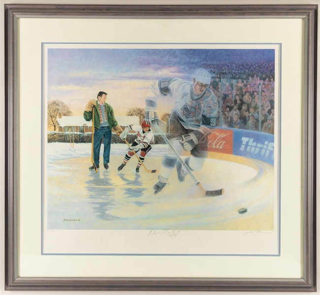 Wayne Gretzky Signed "A Boy and His Dream" James Lumbers Limited-Edition Framed Lithograph #266/999 with COA (34" x 37")