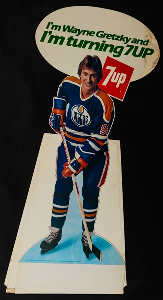 Vintage and Modern Hockey Stand-Up Advertising Display Collection of 8 Including Gretzky, Messier, Crosby, Larocque and Others