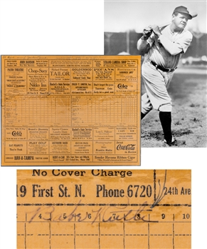Babe Ruth Signed 1931 Major League Exhibition Games Official Score Card with JSA LOA