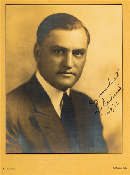 Deceased HOFer Leo Dandurand Signed and Dated 1928 Studio Photo