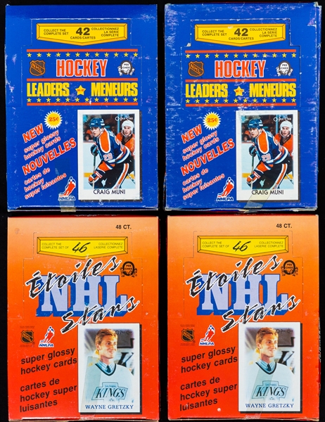 1982-83 O-Pee-Chee Hockey Sticker Complete Set, 1987-88 OPC Leaders Boxes (2), 1988-89 OPC NHL Stars Boxes (2), 1993 OPC Hockey Fest Montreal Canadiens Limited-Edition Sealed 66-Card Sets (6) and More