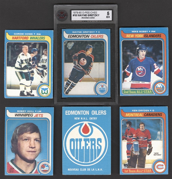 1979-80 O-Pee-Chee Hockey Complete 396-Card Set Including Graded KSA 5 Wayne Gretzky Rookie Card