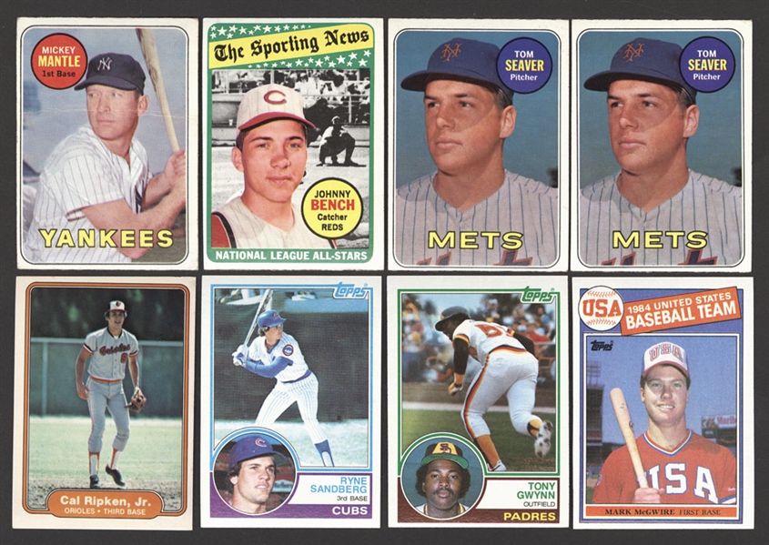1969 to 1991 Topps / Fleer Baseball Card Collection (9000+) Including Rookie Cards of Ripken, Sax, Bell (2), Sandberg, Gwynn, Boggs, Clemens, McGwire, Puckett, Bonds, Glavine and Jones (2) Plus Stars
