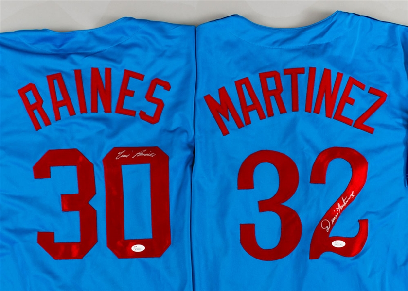 Tim Raines and Dennis Martinez Signed Montreal Expos Jerseys - Both JSA Authenticated