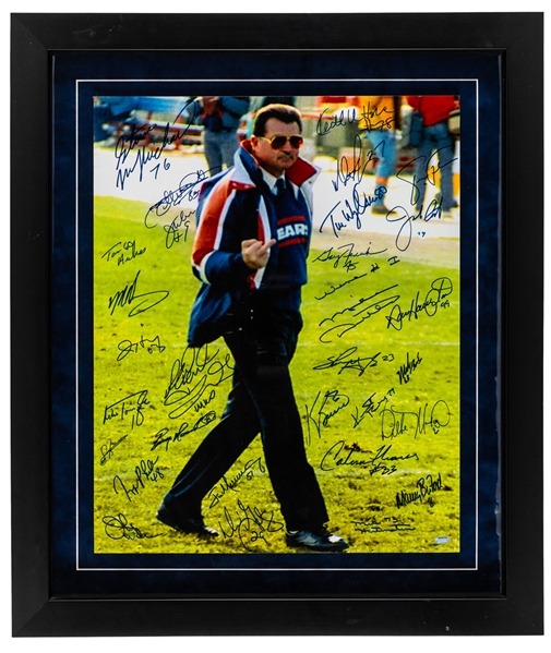 Chicago Bears 1985 Super Bowl Champions Team-Signed Framed Photo – Mike Ditka Giving the Finger! (23” x 26 ½”) 