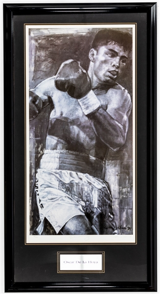 Oscar De La Hoya Signed 1993 Stephen Holland Limited-Edition Framed Print (29 ½” x 56”) 