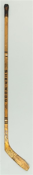Pete Mahovlichs 1971-72 Montreal Canadiens Signed Sher-Wood Game-Used Stick