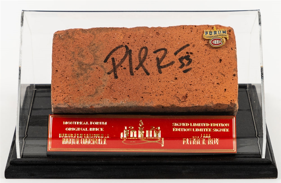 Patrick Roy Signed Montreal Forum Limited-Edition Brick #354/800 in Display Case with Team COA