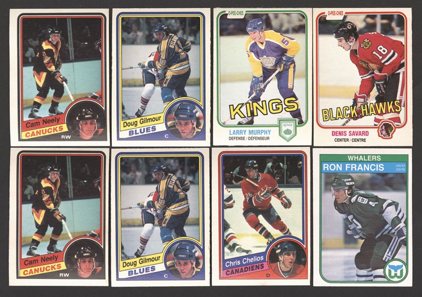 1981-82 to 1989-90 O-Pee-Chee Hockey Cards (4400+) Including 1981-82 Rookie Cards of Savard, Murphy (3), Moog (2) and Lowe (6) Plus 1984-85 Rookie Cards of LaFontaine (2), Gilmour (2) & Neely (2)