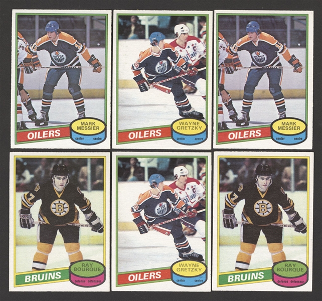 1979-80 and 1980-81 O-Pee-Chee Hockey Cards (3500+) Including 1980-81 Rookie Cards of Ray Bourque (2), Mark Messier (2) and Mike Gartner (3) Plus 1980-81 OPC #250 Wayne Gretzky (2)