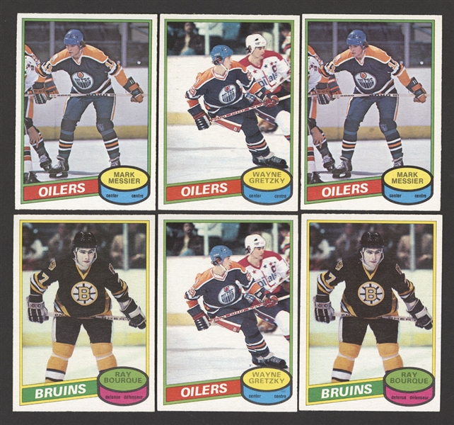 1979-80 and 1980-81 O-Pee-Chee Hockey Cards (3500+) Including 1980-81 Rookie Cards of Ray Bourque (2), Mark Messier (2) and Mike Gartner (3) Plus 1980-81 OPC #250 Wayne Gretzky (2)